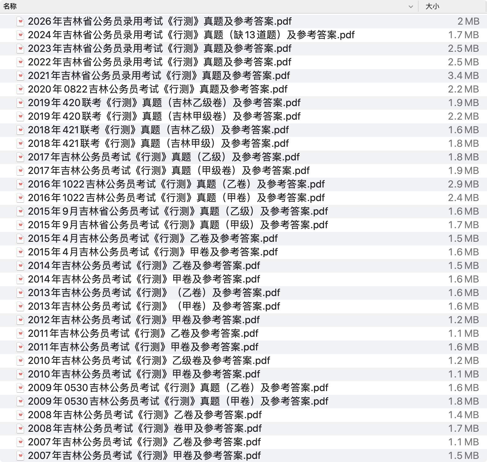 《吉林省公务员历年真题及答案下载》pdf百度网盘